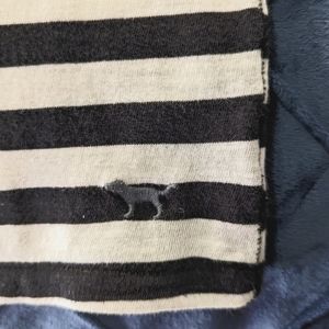 VS Pink Racerback Tank Black & white striped